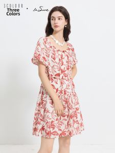 3COLOUR·S | Vacation Workwear A-line Dress Bubble Sleeve
