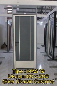 MAHOTTAMA - Pintu Kamar Mandi Toilet WC Jalusi / Tidur Rumah Utama Aluminium 80 x 200cm Rumah 1 Set Kusen Kunci Handle Engsel Bisa Custom Ukuran Geser / Sliding Door - MAS19