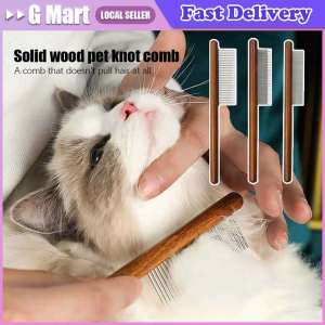 Cat Comb Stainless Steel Pet Hair Remover Wooden Handle Solid Cat Hair Comb Pet Grooming Dog Brush Cleaning Tool Pets Supplies