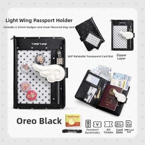 TOUTOU | Red Ita-bag Style Travel Card Holder with Passport & Wallet All-in-One Large Capacity