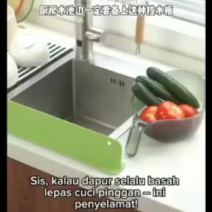 49 cm Pengawal Percikan Sinki Airr Water Sink Splash Guard for Kitchen Countertop Bathroom Basin Anti-Splash Pad 洗碗盆防水-COZII