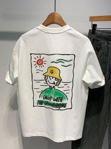 Trendy Japanese Brand Short Sleeve Cotton T-Shirt Loose Fit Youthful Summer Casual round Neck Tee for Teenagers And Men