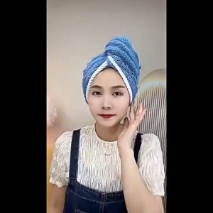 Handuk Kepala Keramas Bahan Microfiber Penyerap Air / Handuk Kain Pengering Rambut