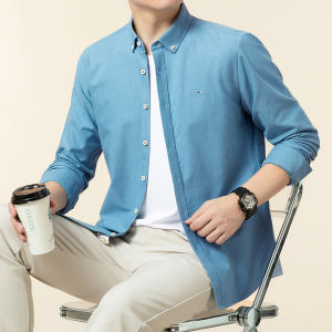Áo Sơ Mi Nam Tay Dài Mỏng Cotton Nguyên Chất Cao Cấp Không Cần Ủi Thời Trang Oxford Dành Cho Giới Trẻ Mặc Thường Ngày