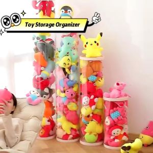 Aynmer 150cm Doll Storage Stuffed Toy Organizer Bucket Zipper Clothes Plush Box Tube Transparent Cylindrical