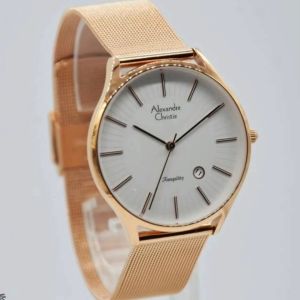 Jam tangan Alexandre christie 8522/8331 tanggal aktif tali pasir analog original wanita