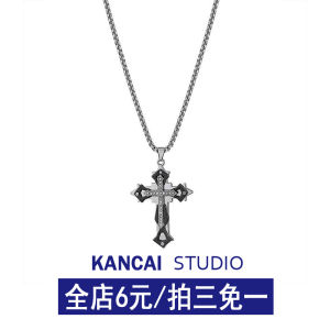 Kancai Diamond Cross Necklace Girls and Boys Fashion Hip Hop Style Couples Pendant Personalized Minority Sweater Chain