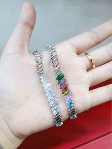 Gelang xuping dewasa permata sirkon warna silver
