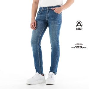 Aerostreet Slim Fit Jeans Stanley Medium Blue Man IF100