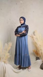 Belva Laras Dress Matt Rayon Twill All Size Army BV02