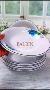 SPESIAL 1 PCS PIRING KERAMIK CEKUNG DALAM LEBAR 23 CM MOTIF KEMBANG BAHAN TEBAL TAHAN BANTING