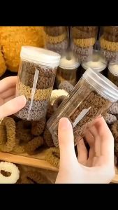 F4 6pcs Ikat Rambut Elastis Korea Tebal JUMBO Kunciran Set isi 6pcs dengan Tabung Hair Ties ISB005