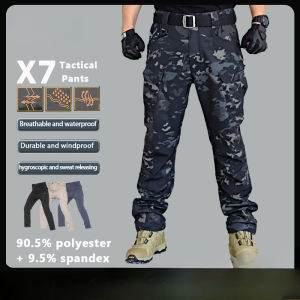 IX7 Tactical Pants Outdoor Waterproof Cargo Pants Loose Wear-resistant Multi Pocket Camouflage Military Pants(S-5XL)