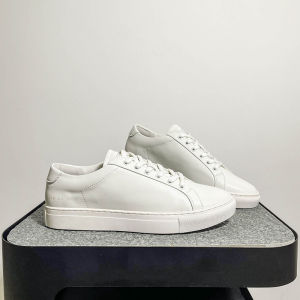 Mens Classic Leather Shoes Simple Breathable Knot Flat Bottom Shoes Casual Style round Head Rubber Sole Summer Season