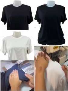 เสื้อเปล่า Cotton เบอร์ 32 ขาว ดำ คอกลมแขนสั้นผ้า เสื้อยึด