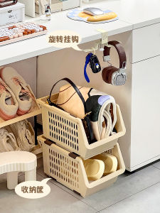 Office Desk underneath Storage Basket Womens Workstation Essential Plastic Organizer Rack for Bags Snacks And More