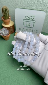 KAKTUS Kristal Asli Blue Chalcedony Crystal Bracelet 蓝色玉髓水晶