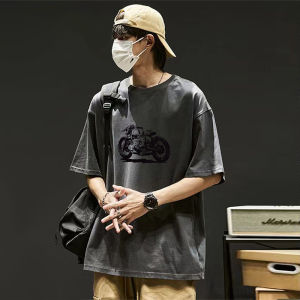 Áo Thun Cotton in Hình Xe Máy Mùa Hè 2025 Cỡ Lớn Thường Ngày Thoáng Khí in Họa Tiết Xe Máy in Hình Thời Trang Thường Ngày