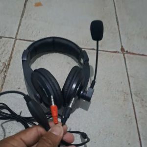J461 ORIGINAL HEADPHONE MICROPHONE HANDPHONE KOMPUTER 2IN1HEADSET MEETING ONLINE VIDEO CALL GAME UNI