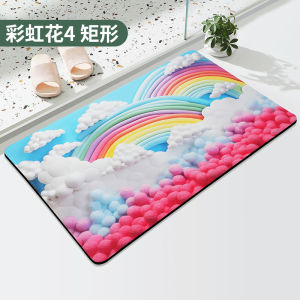 Non-Slip Bathroom Door Mat Home Entrance Mat Water Absorbent Silicon Dendroid Mat for Bathroom And Toilet Floor