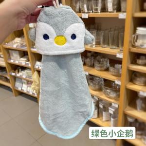 Absorbent Hanging Animal Towels Cute Coral Velvet Handkerchiefs Bathroom Home Use Towels Polyester Nylon Fabric Universal