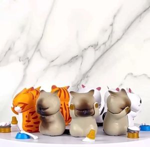 Distressed Cute Kitten Figurine Set (9 pcs) Cat Kitten Figurine Cat Toy Figure With Accessories Cake Topper Gift Set