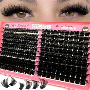 Mi Giả Chùm Dày 200D/100D Kiểu D Mềm Mại Tự Nhiên Nối Mi Giả Cá Nhân Kiểu Manga Dùng Trang Điểm