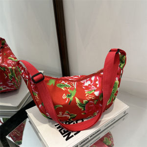 Fashionable Northeast Large Flower Single Shoulder Crossbody Bag Womens 2024 New Trendy Dumpling Bag Versatile Casual Handbag