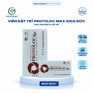 Đặt Trĩ Protoloc Max Giga Đức Risopharma - Hỗ Trợ Giảm Sưng Đau Co Búi Trĩ Nứt Kẽ Hậu Môn