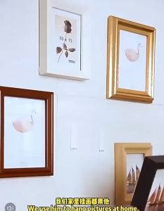 4 Pairs Picture Hanging Strips Tanpa Paku Daya Tidak Akan Merusak Dinding