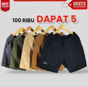 PROMO 100 RIBU DAPAT 5 PCS BOARDSHORT PRIA PENDEK DISTRO / CELANA PENDEK PRIA BOARSHORT PANTS TERLARIS BISA COD GRATIS ONGKIR