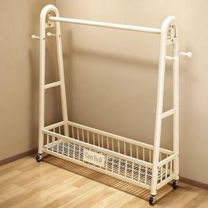 Single Pole Standing Clothes Hanger for Bedroom Use Mobile Storage