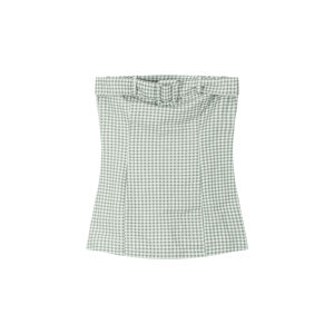 Oxygen Girl Green Check Denim Tube Top Skirt Shorts Set