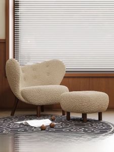 Retro Creamy Style Single Sofa Internet Famous Petrea Chair Middle Ancient Farmhouse Casual Chair Lazy Recliner