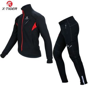 X-TIGER Cycling Suit Man Winter Outdoor Sports Thermal Fleece Cycling Clothing Windproof Coat MTB Bike Jerseys Sportswear
