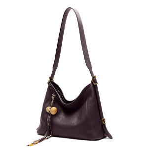 Autumn Womens Hobo Mini Tanned Calf Leather Single Shoulder Crossbody Bag Durable Soft Fabric Lined Zipper Closure Handbag