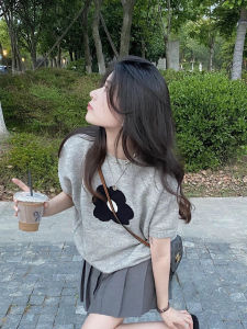 Korean Style Loose Floral T-Shirt Summer Thin Lazy Design Slimming Short Sleeve Casual Comfortable Breathable Womens Top