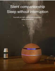 Air Humidifier Ultrasonic USB Aroma Diffuser Wood Grain LED Night Light Electric Essential Oil Diffuser Aromatherapy Home 130ML