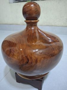 Bình phú quý gỗ gõ đỏ cao cả bi 30cm x24cm x24cm