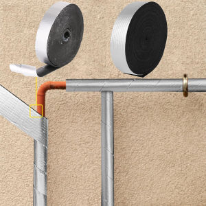 32.8ft Outdoor Foam And Foil Pipe Wrap Insulation Tape Self Adhesive For Winter Freeze Protection Insulation Wrap Cold Hot Water