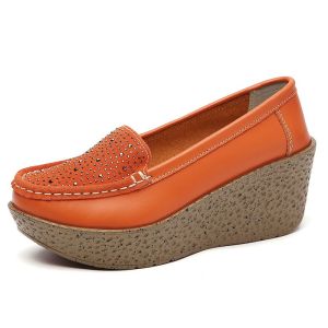 ชุดปากตื้นหนังรองเท้าส้นสูงของผู้หญิง 6.5 ซม สำหรับรองเท้าลำลองส้นมัฟฟินส้นสูง อังกฤษรองเท้าลำลอง