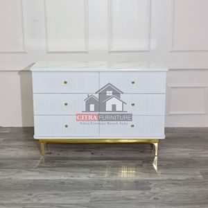 Crendenza 120 cm Duco Gold Nordic Style Sweden Series | Kabinet TV Classic