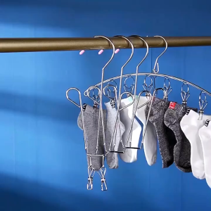 1/3PCS Stainless Steel Shoes Drying Rack Hanger Shoes Drying Shelf Multi-functional Antiskid Shoe Hanger With 2 Clips