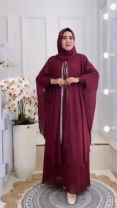 BISA COD! One Set Gamis Syari Jubah Kode ZIMAN Bahan Ceruty Babydoll Premium By Ory AjeZas Collect