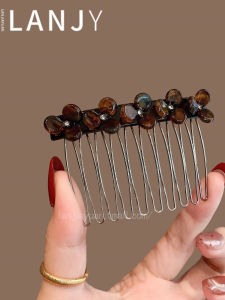 Fashionable High-End Acetate Flower Hair Comb Womens Backward Insertion Hair Brush Styling Tool No Damage Part Hair Clip