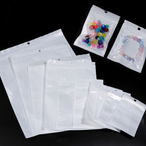 20-50pcs/lot White Plastic Self Sealing Bags Ring Necklace Bracelet Ziplock Storage Holder Bags For Jewelry Gift Display Pouches
