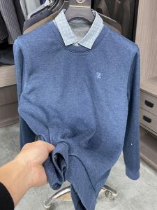 Áo Len Dệt Kim Dày Lót Lông Cừu Cổ Áo Sơ Mi Thời Trang Thu Đông Cho Nam Áo Len Cổ Bẻ Dài Tay Thường Ngày Chất Liệu Polyester