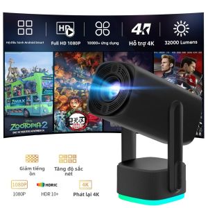 Máy Chiếu Di Động Ultra Smart 1200ANSI 4K WiFi6 Bluetooth 5.0 Tự Động Chỉnh Keystone Hỗ Trợ IOS Android PS5 Độ Phân Giải Full HD Màn Hình 135 Inch