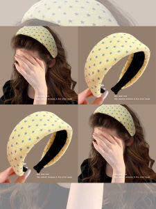 NING ZHOU | Stars Polka Dot Yellow Wide Headband