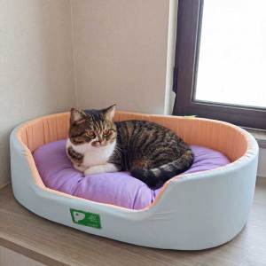 Teeker Pet Dog Bed with Non Slip Bottom 3D Upright Support Bed Anxiety Relief Deep Sleep Extra Soft & Machine Washable Pet Bed for Kitten Puppy Small Dogs up 22kg